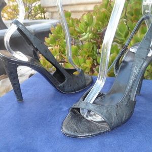 Balenciaga Ostrich Leather Stilettos Strappy 36 5